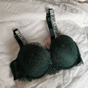 Victoria's Secret Dark Green Lace Bra